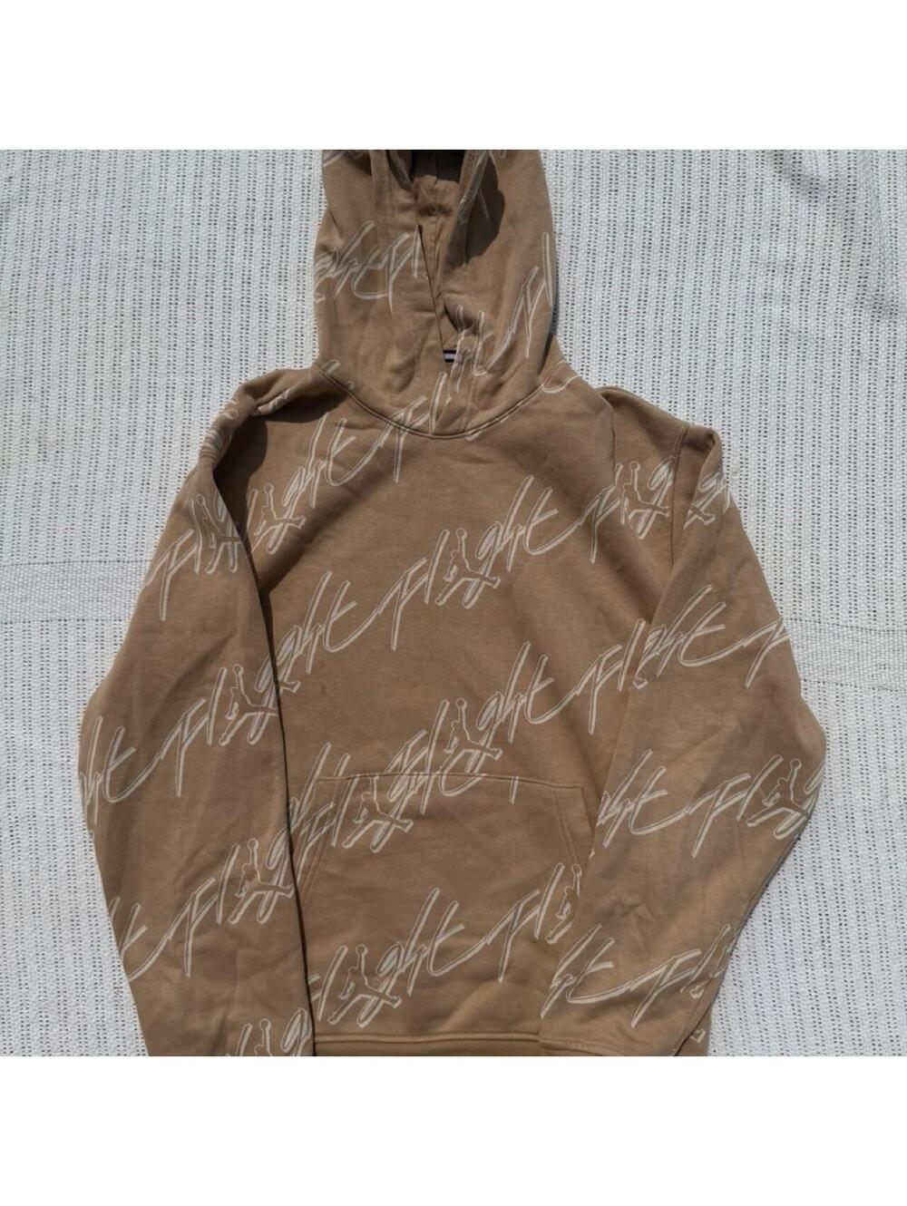 Jordan Flight Brown Hoodie with Script Logo